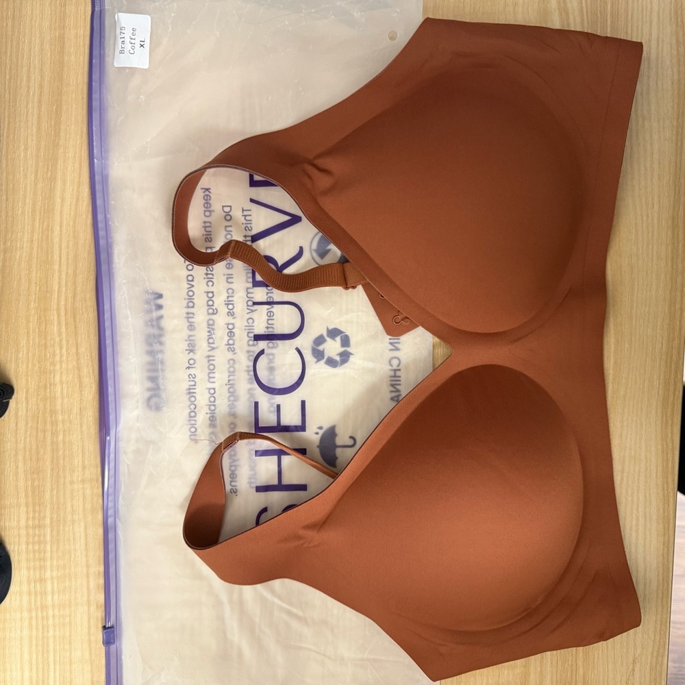 Shecurve Seamless Deep V Push-Up Wireless Bra Size XL